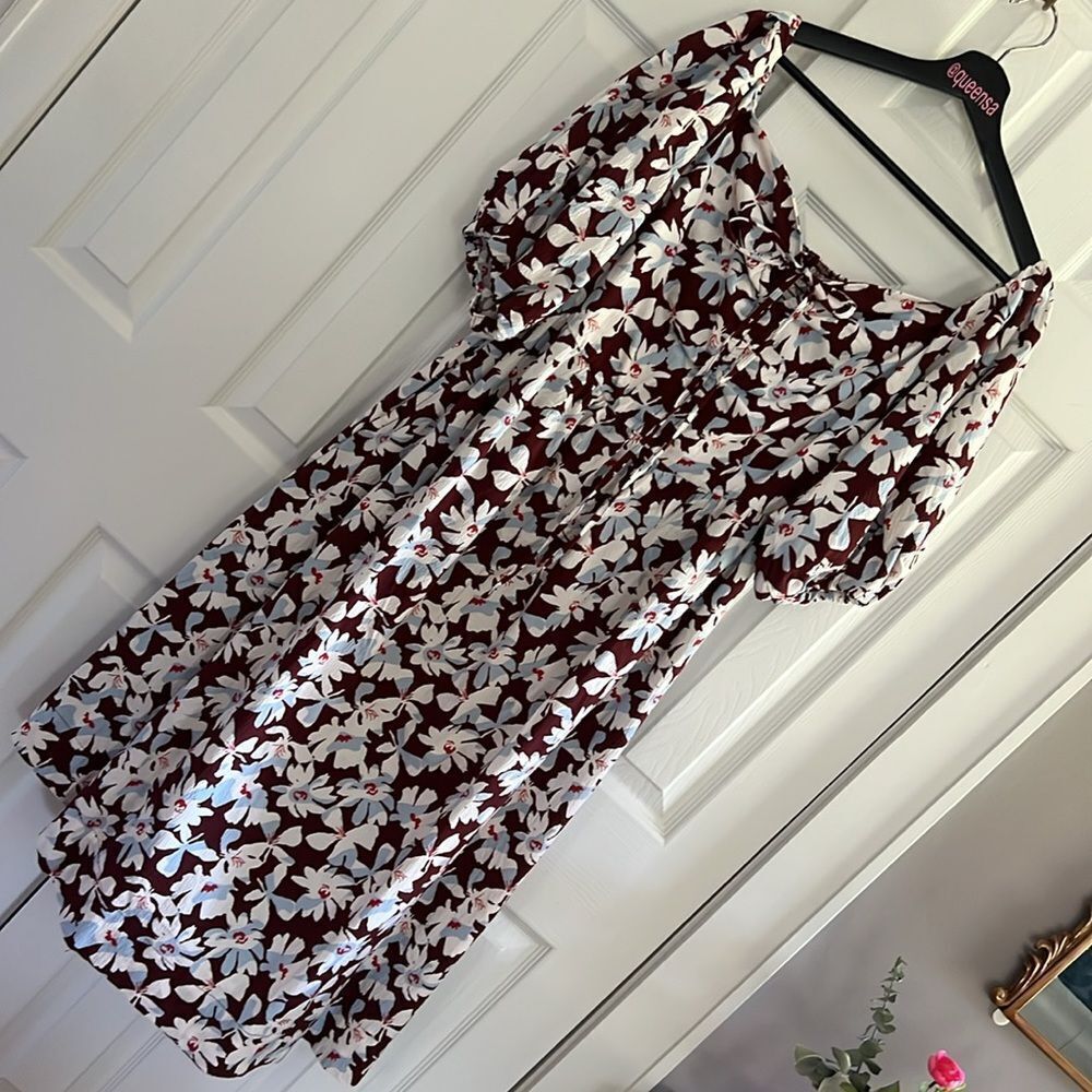 Free Assembly Ruched Halter Dress with Puff Sleeves - Picture 3 of 16